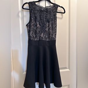 Black and Cream Lace Dress